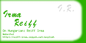 irma reiff business card